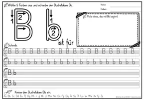 Προεπισκόπηση - Φύλλα εργασίας - Alphabet Schreibheft Buchstabeneinführung Schreiblehrgang (Druckschrift) | Γερμανικά - Σελίδα 2