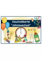 Vorschau - Stationenlernen - Neujahr / Silvester - Lese- & Abschreibkartei Druckschrift - Seite 1