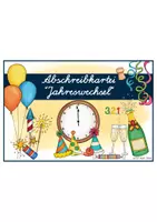 Vorschau - Stationenlernen - Neujahr / Silvester - Lese- & Abschreibkartei Lat. Ausgangsschrift - Seite 1
