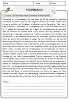 Vorschau - Arbeitsblätter - Kirchenmusik Arbeitsblätter mit Fragen + Lösungen Musik Leseverstehen und Wortschatz - Seite 1