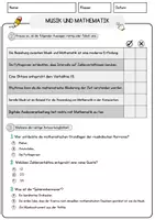 Vorschau - Arbeitsblätter - Musik und Mathematik Arbeitsblätter mit Fragen + Lösungen Musik Leseverstehen und Wortschatz - Seite 2
