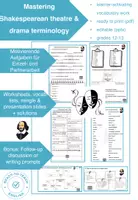 Vorschau - Stationenlernen - Mastering Shakespearean theatre & drama terms - Seite 1