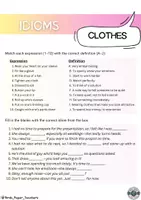 Vista previa - Hojas de trabajo - Clothes idioms worksheet - (b2+) - página 1