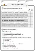 Vorschau - Arbeitsblätter - Tierlaute in Musik Arbeitsblätter mit Fragen + Lösungen Musik Lesetext - Seite 2