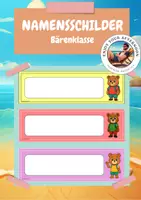 Vorschau - Bildkarten - Namensschilder für die Bärenklasse - Deckblatt