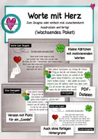 Vorschau - Anderer Materialtyp - Worte mit Herz - Kleine Kärtchen zum Zeugnis - Deckblatt