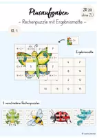 Vorschau - Spiele - Plusaufgaben Rechenpuzzle ZR 20 (ohne Zehnerübergang) (Mathe Klasse 1) - Deckblatt