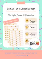Vorschau - Anderer Materialtyp - Etiketten "Sonnenschein" - Namensetiketten für Hefte, Boxen & Materailen - Deckblatt
