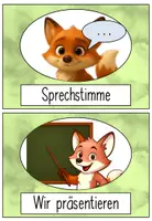 Vorschau - Präsentationen/Tafelbilder - Lautstärkekarten Fuchsklasse #Klassentier - Seite 1