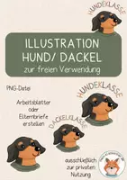 Vorschau - Mal- und Bastelvorlagen - Wachsendes Komplettpaket Hundeklasse/ Dackelklasse - Seite 1