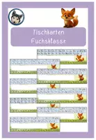 Vorschau - Fördermaterial/Inklusion - editierbare Tischkarten Fuchsklasse #Klassentier - Deckblatt