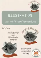 Vorschau - Mal- und Bastelvorlagen - Wachsendes Komplettpaket Waschbärklasse - Seite 1