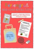 Vorschau - Anderer Materialtyp - Feriengruß "Neue-Schule-Notfall-Tüten" - Deckblatt