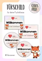 Vorschau - Anderer Materialtyp - Willkommens-Türschild für deine Fuchsklasse - Deckblatt