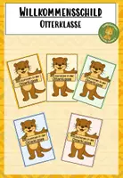 Vorschau - Bildkarten - Willkommensschild Otter Otterklasse - Deckblatt