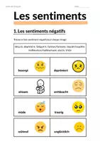 Vorschau - Arbeitsblätter - Les sentiments positifs et négatifs - Deckblatt