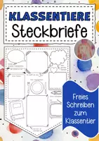 Vorschau - Arbeitsblätter - Klassentiere Steckbrief : Freies Schreiben zum Klassentier - Deckblatt