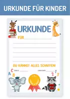 Vorschau - Poster - Auszeichnung für Kinder. Urkunde für Kinder. Zertifikat für Kinder. Zeugnis für Kinder Halbjahr & Schuljahresende. Teilnahmeurkunde. - Deckblatt