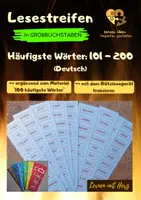 Vorschau - Stationenlernen - Lesestreifen 101-200 häufigste Wörter (in Grossbuchstaben) - Deckblatt