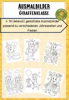 Vorschau - selbst erstellte Cliparts/Grafiken - Ausmalbilder Giraffe Giraffenklasse - Deckblatt