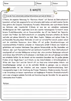 Vorschau - Arbeitsblätter - E-Waste Arbeitsblätter mit Fragen + Lösungen Informatik Lesetext - Seite 1