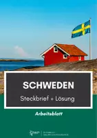 Vorschau - Arbeitsblätter - Schweden: Steckbrief inklusive Lösung - Deckblatt
