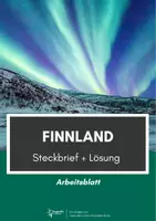 Vorschau - Arbeitsblätter - Finnland: Steckbrief mit Lösung - Deckblatt