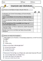 Vorschau - Arbeitsblätter - Ramadan und Ernährung Arbeitsblätter mit Fragen + Lösungen Lesetext - Seite 2