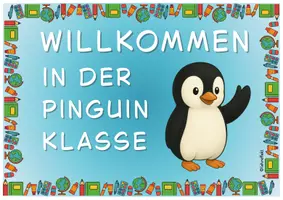 Vorschau - Mal- und Bastelvorlagen - Willkommen in der Pinguin Klasse – Türschilder zum Verlieben - Seite 1
