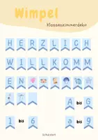 Vorschau - Anderer Materialtyp - Blaue Wimpel-Girlande für das Klassenzimmer – Deko für Grundschule - Deckblatt