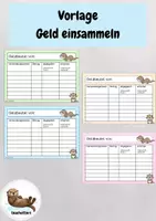 Vorschau - Anderer Materialtyp - Geld einsammeln - Vorlage für wiederverwendbare Geldbeutel (Otterklasse) - Deckblatt