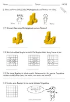 Vorschau - Arbeitsblätter - Ansichten und Baupläne (Würfelgebäude) - mit Lösungen (auch schwarz-weiß) - Seite 2