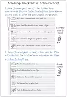 Vorschau - Arbeitsblätter - Schreibschrift (VA) üben & trainieren mit Knickblättern - inklusive Blankovorlage - Vereinfachte Ausgangsschrift - Seite 1