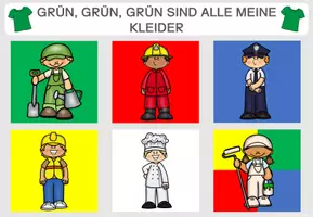 Vorschau - Fördermaterial/Inklusion - Liederarbeitung: Grün, grün, grün sind alle meine Kleider - Seite 1
