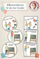 Vorschau - Bildkarten - Willkommenskärtchen für das neue Schuljahr | FREEBIE - Deckblatt