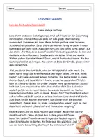 Vorschau - Arbeitsblätter - Leseverständnis - Deckblatt