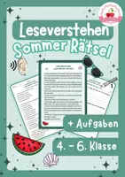 Vorschau - Arbeitsblätter - Deutsch Leseverstehen Sommer Rätsel (Klasse 4-6) - Deckblatt