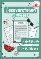Vorschau - Arbeitsblätter - Deutsch Leseverstehen Umwelt (Klasse 4-6) - Deckblatt