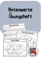 Vorschau - Arbeitsblätter - Notenwerte Übungsheft, Musikunterricht - Deckblatt