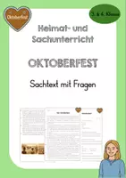 Vorschau - Arbeitsblätter - Oktoberfest - Sachtext mit Fragen - Deckblatt