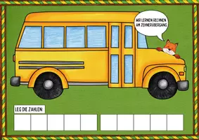Vorschau - Fördermaterial/Inklusion - Das Zwanzigerfeld - Zehnerübergang Legematerial Schulbus - Deckblatt