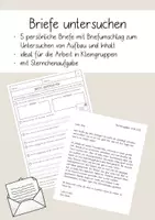 Vorschau - Arbeitsblätter - Persönliche Briefe untersuchen - Deckblatt