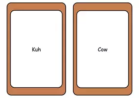 Vorschau - Spiele - Flashcards Bauernhoftiere Deutsch-Englisch (Vokabeln) - Lesekarten - Seite 1