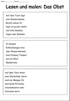 Vorschau - Arbeitsblätter - Lesen und malen "Das Obst" dreifach differenziert - DaZ / DaF / Deutsch - Seite 3