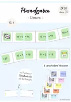 Vorschau - Spiele - Plusaufgaben Domino-Spiel ZR 20 (ohne Zehnerübergang) (Mathe Klasse 1) - Deckblatt