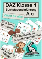 Vorschau - Arbeitsblätter - Zebra für alle! DAZ Klasse 1 - Buchstabe A (inkl. DAS KANN ICH SCHON) - Deckblatt