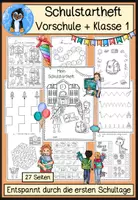 Vorschau - Arbeitsblätter - Schulstart Heft, erste Schultage, Schulanfang, Schuljahresbeginn, Einschulung - Deckblatt