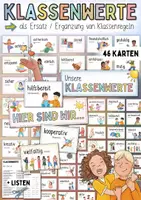 Vorschau - Arbeitsblätter - Klassenwerte - 44 Karten (Ergänzung zu Klassenregeln) Klassenlehrer Absprachen - Deckblatt