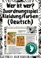 Voorbeeld - Wer ist wer? Kleur- en kledingkoppelspel - Duits Deutsch - Voorblad
