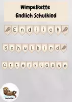 Vorschau - Anderer Materialtyp - Wimpelkette- Endlich Schulkind (in der Otterklasse) - Deckblatt